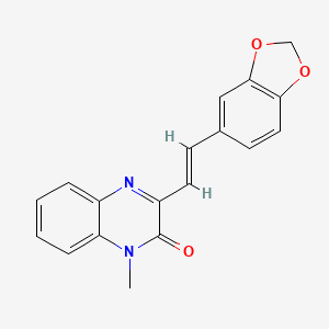 molecular formula C18H14N2O3 B2809163 3-[(E)-2-(1,3-benzodioxol-5-yl)ethenyl]-1-methylquinoxalin-2-one CAS No. 797782-05-9