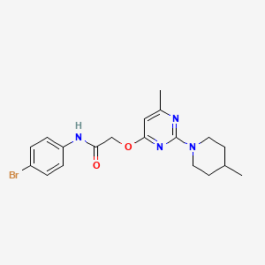 molecular formula C19H23BrN4O2 B2809164 N-(4-bromophenyl)-2-{[6-methyl-2-(4-methylpiperidin-1-yl)pyrimidin-4-yl]oxy}acetamide CAS No. 1226430-30-3