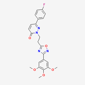 molecular formula C23H21FN4O5 B2809165 N-(2-methoxyphenyl)-4-({[(5-phenyl-2-thienyl)sulfonyl]amino}methyl)benzamide CAS No. 1115915-30-4