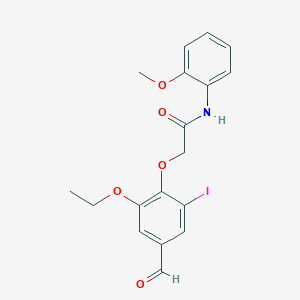 molecular formula C18H18INO5 B2809167 2-(2-ethoxy-4-formyl-6-iodophenoxy)-N-(2-methoxyphenyl)acetamide CAS No. 832673-61-7