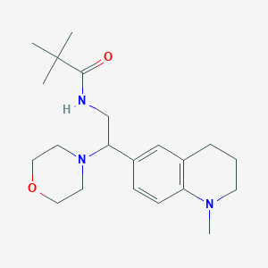 molecular formula C21H33N3O2 B2809171 N-(2-(1-methyl-1,2,3,4-tetrahydroquinolin-6-yl)-2-morpholinoethyl)pivalamide CAS No. 922085-66-3