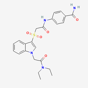 4-(2-((1-(2-(diethylamino)-2-oxoethyl)-1H-indol-3-yl)sulfonyl)acetamido)benzamide