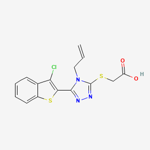 molecular formula C15H12ClN3O2S2 B2809181 2-((4-allyl-5-(3-chlorobenzo[b]thiophen-2-yl)-4H-1,2,4-triazol-3-yl)thio)acetic acid CAS No. 494201-03-5