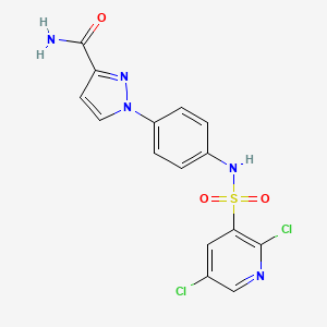 1-[4-[(2,5-Dichloropyridin-3-yl)sulfonylamino]phenyl]pyrazole-3-carboxamide