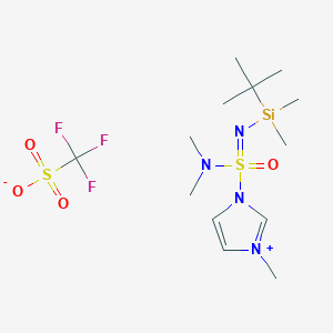 N-[N-[Tert-butyl(dimethyl)silyl]-S-(3-methylimidazol-3-ium-1-yl)sulfonimidoyl]-N-methylmethanamine;trifluoromethanesulfonate