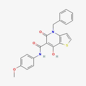molecular formula C22H18N2O4S B2809204 4-benzyl-7-hydroxy-N-(4-methoxyphenyl)-5-oxo-4,5-dihydrothieno[3,2-b]pyridine-6-carboxamide CAS No. 1251610-34-0