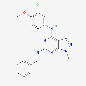 molecular formula C20H19ClN6O B2809226 N~6~-benzyl-N~4~-(3-chloro-4-methoxyphenyl)-1-methyl-1H-pyrazolo[3,4-d]pyrimidine-4,6-diamine CAS No. 878063-37-7