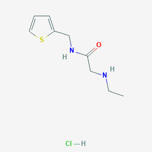 molecular formula C9H15ClN2OS B2809236 2-(ethylamino)-N-(thien-2-ylmethyl)acetamide hydrochloride CAS No. 1171629-12-1