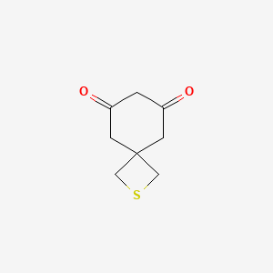 molecular formula C8H10O2S B2809238 2-硫代螺[3.5]壬烷-6,8-二酮 CAS No. 2361645-51-2