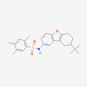 molecular formula C25H31NO3S B280924 N-(8-tert-butyl-6,7,8,9-tetrahydrodibenzo[b,d]furan-2-yl)-2,4,5-trimethylbenzenesulfonamide 