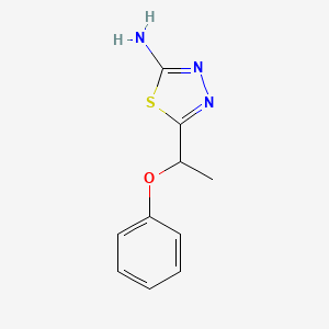 molecular formula C10H11N3OS B2809246 5-(1-Phenoxy-ethyl)-[1,3,4]thiadiazol-2-yl-amine CAS No. 76784-70-8