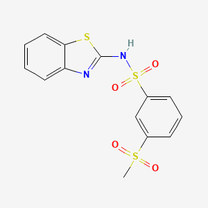 molecular formula C14H12N2O4S3 B2809250 N-(1,3-benzothiazol-2-yl)-3-(methylsulfonyl)benzenesulfonamide CAS No. 897830-97-6