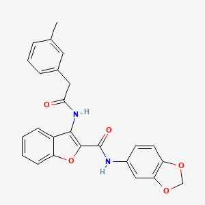 N-(benzo[d][1,3]dioxol-5-yl)-3-(2-(m-tolyl)acetamido)benzofuran-2-carboxamide
