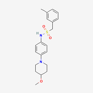 molecular formula C20H26N2O3S B2809254 N-(4-(4-methoxypiperidin-1-yl)phenyl)-1-(m-tolyl)methanesulfonamide CAS No. 1797856-45-1
