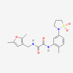 molecular formula C19H23N3O5S B2809266 N1-((2,5-二甲基呋喃-3-基)甲基)-N2-(5-(1,1-二氧代异噻唑烷-2-基)-2-甲基苯基)草酰胺 CAS No. 1351595-36-2