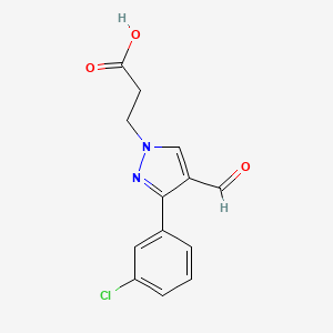 3-[3-(3-Chlorophenyl)-4-formylpyrazol-1-yl]propanoic acid