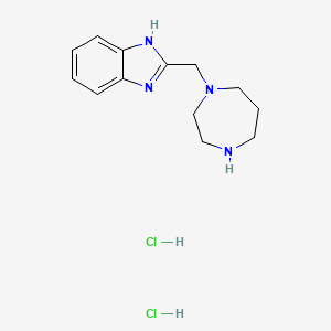 molecular formula C13H20Cl2N4 B2809285 2-((1,4-diazepan-1-yl)methyl)-1H-benzo[d]imidazole dihydrochloride CAS No. 1351648-55-9