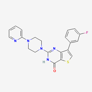molecular formula C21H18FN5OS B2809291 7-(3-fluorophenyl)-2-(4-pyridin-2-ylpiperazin-1-yl)thieno[3,2-d]pyrimidin-4(3H)-one CAS No. 1242983-81-8
