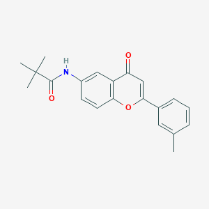 2,2-dimethyl-N-[2-(3-methylphenyl)-4-oxo-4H-chromen-6-yl]propanamide