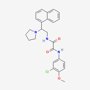 molecular formula C25H26ClN3O3 B2809304 N1-(3-chloro-4-methoxyphenyl)-N2-(2-(naphthalen-1-yl)-2-(pyrrolidin-1-yl)ethyl)oxalamide CAS No. 941933-79-5