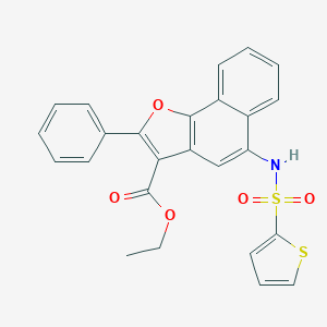 molecular formula C25H19NO5S2 B280931 Ethyl 2-phenyl-5-[(2-thienylsulfonyl)amino]naphtho[1,2-b]furan-3-carboxylate 