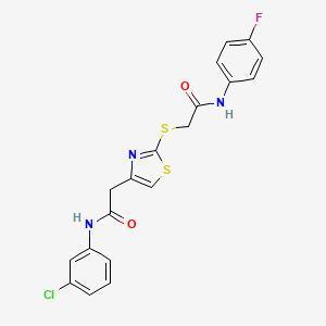 N-(3-chlorophenyl)-2-(2-((2-((4-fluorophenyl)amino)-2-oxoethyl)thio)thiazol-4-yl)acetamide