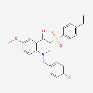 molecular formula C25H22ClNO4S B2809312 1-(4-chlorobenzyl)-3-((4-ethylphenyl)sulfonyl)-6-methoxyquinolin-4(1H)-one CAS No. 872206-51-4