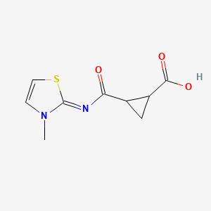 molecular formula C9H10N2O3S B2809319 2-({[3-methyl-1,3-thiazol-2(3H)-yliden]amino}carbonyl)cyclopropanecarboxylic acid CAS No. 866011-09-8