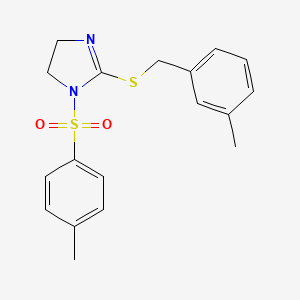 molecular formula C18H20N2O2S2 B2809327 2-((3-methylbenzyl)thio)-1-tosyl-4,5-dihydro-1H-imidazole CAS No. 868217-67-8