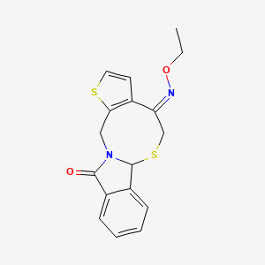 molecular formula C17H16N2O2S2 B2809332 5H-thieno[2',3':5,6][1,3]thiazocino[2,3-a]isoindole-4,11(6aH,13H)-dione 4-(O-ethyloxime) CAS No. 866008-39-1