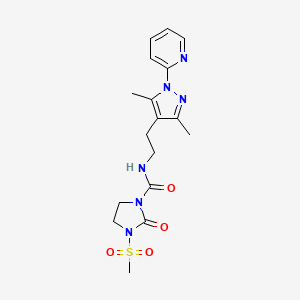 N-(2-(3,5-dimethyl-1-(pyridin-2-yl)-1H-pyrazol-4-yl)ethyl)-3-(methylsulfonyl)-2-oxoimidazolidine-1-carboxamide