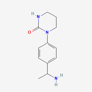 molecular formula C12H17N3O B2809337 1-[4-(1-Aminoethyl)phenyl]-1,3-diazinan-2-one CAS No. 1487077-19-9