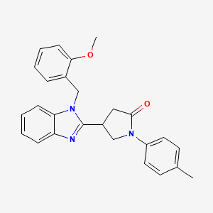 molecular formula C26H25N3O2 B2809343 4-[1-(2-methoxybenzyl)-1H-benzimidazol-2-yl]-1-(4-methylphenyl)pyrrolidin-2-one CAS No. 912903-69-6