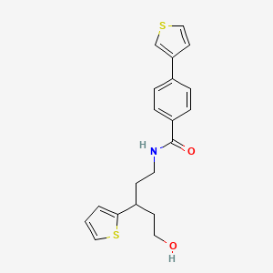 N-(5-hydroxy-3-(thiophen-2-yl)pentyl)-4-(thiophen-3-yl)benzamide