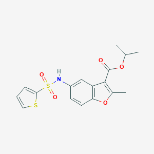 molecular formula C17H17NO5S2 B280937 Isopropyl 2-methyl-5-[(2-thienylsulfonyl)amino]-1-benzofuran-3-carboxylate 