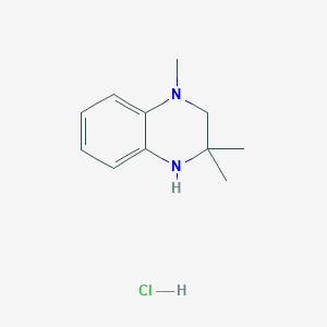 molecular formula C11H17ClN2 B2809375 1,3,3-Trimethyl-1,2,3,4-tetrahydroquinoxaline hydrochloride CAS No. 2060024-97-5