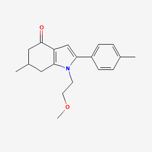 molecular formula C19H23NO2 B2809384 1-(2-甲氧基乙基)-6-甲基-2-(4-甲基苯基)-5,6,7-三氢吲哚-4-酮 CAS No. 1022311-69-8