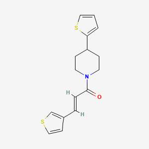 molecular formula C16H17NOS2 B2809387 (E)-1-(4-(噻吩-2-基)哌啶-1-基)-3-(噻吩-3-基)丙-2-烯-1-酮 CAS No. 1396892-53-7