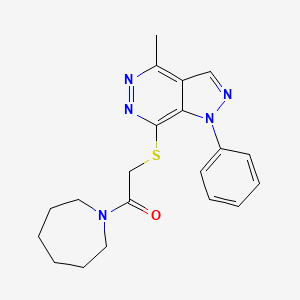 molecular formula C20H23N5OS B2809388 1-(azepan-1-yl)-2-((4-methyl-1-phenyl-1H-pyrazolo[3,4-d]pyridazin-7-yl)thio)ethanone CAS No. 1105201-10-2