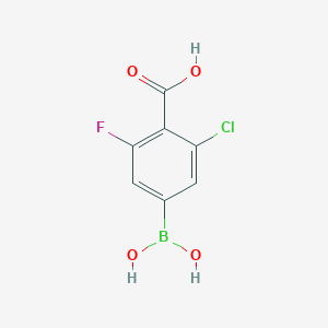 molecular formula C7H5BClFO4 B2809394 4-Borono-2-chloro-6-fluorobenzoic acid CAS No. 2377607-46-8