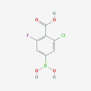 molecular formula C7H5BClFO4 B2809394 4-硼酸-2-氯-6-氟苯甲酸 CAS No. 2377607-46-8