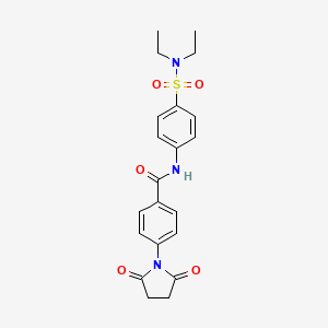 molecular formula C21H23N3O5S B2809414 N-[4-(diethylsulfamoyl)phenyl]-4-(2,5-dioxopyrrolidin-1-yl)benzamide CAS No. 692762-43-9