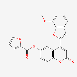 molecular formula C23H14O7 B2809421 4-(7-Methoxybenzo[d]furan-2-yl)-2-oxochromen-6-yl furan-2-carboxylate CAS No. 898430-11-0