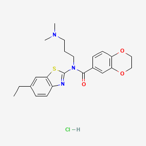 N-(3-(dimethylamino)propyl)-N-(6-ethylbenzo[d]thiazol-2-yl)-2,3-dihydrobenzo[b][1,4]dioxine-6-carboxamide hydrochloride