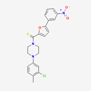 molecular formula C22H20ClN3O3S B2809430 (4-(3-氯-4-甲基苯基)哌嗪-1-基)(5-(3-硝基苯基)呋喃-2-基)甲硫酮 CAS No. 941947-17-7