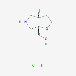 molecular formula C7H14ClNO2 B2809435 [(3Ar,6aR)-2,3,3a,4,5,6-六氢呋喃[2,3-c]吡咯-6a-基]甲醇;盐酸 CAS No. 2402789-36-8