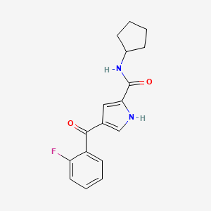 molecular formula C17H17FN2O2 B2809436 N-cyclopentyl-4-(2-fluorobenzoyl)-1H-pyrrole-2-carboxamide CAS No. 477870-44-3