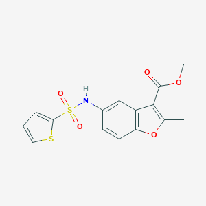 molecular formula C15H13NO5S2 B280944 Methyl 2-methyl-5-[(2-thienylsulfonyl)amino]-1-benzofuran-3-carboxylate 