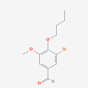 molecular formula C12H15BrO3 B2809440 3-Bromo-4-butoxy-5-methoxybenzaldehyde CAS No. 91766-70-0