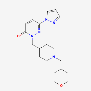 molecular formula C19H27N5O2 B2809442 2-({1-[(oxan-4-yl)methyl]piperidin-4-yl}methyl)-6-(1H-pyrazol-1-yl)-2,3-dihydropyridazin-3-one CAS No. 2097866-55-0